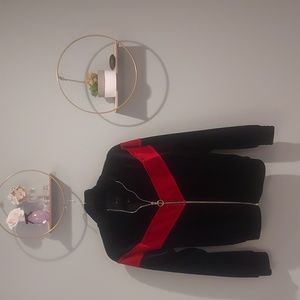 Forever 21. Black and red velour bomber jacket. Size Small